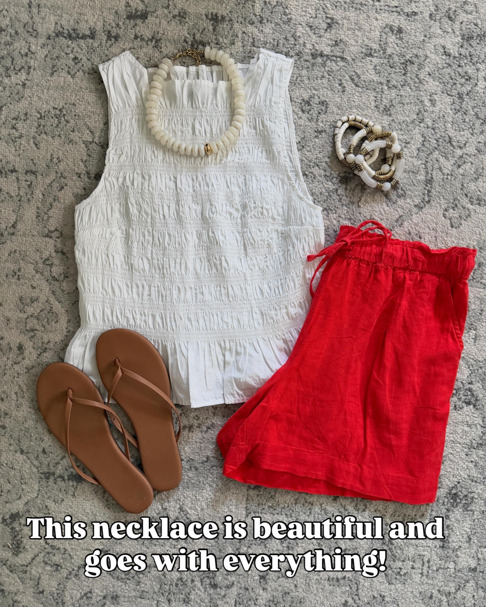 Walmart outfit idea with this ruched top and linen shorts, I sized up to medium in both of these. #walmartfashion