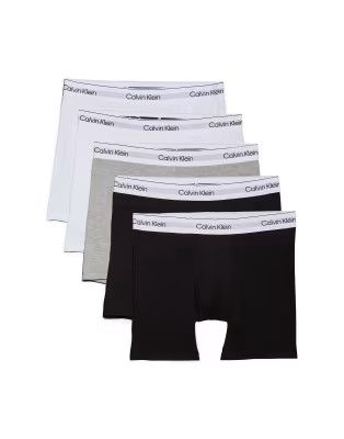 Calvin Klein Icon Cotton Stretch 5 pack boxer briefs in black/white/grey | ASOS (Global)