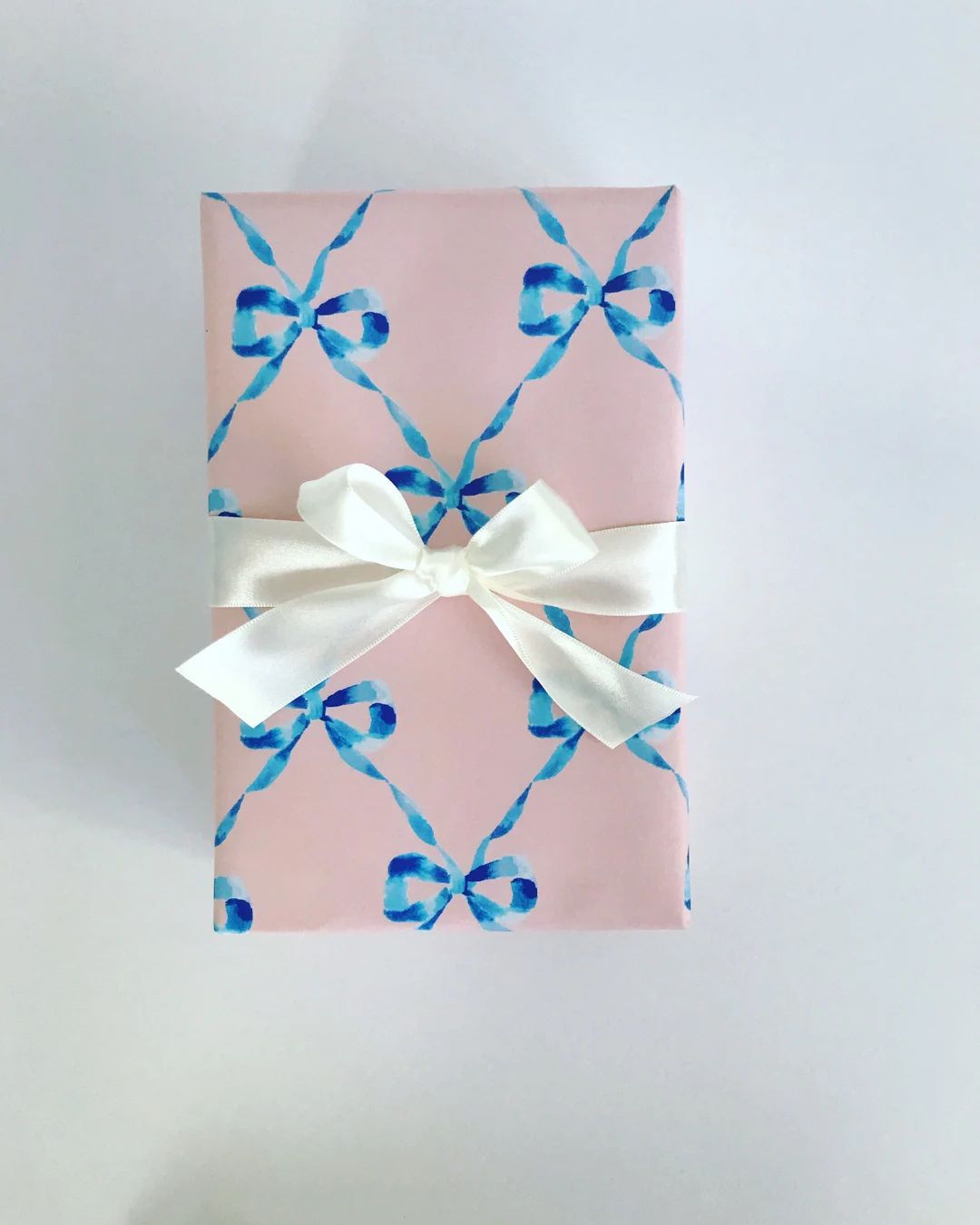 Wrapping Paper: Blue and Blush Parisian Bows {Gift Wrap, Birthday, Holiday, Christmas} | Etsy (CAD)