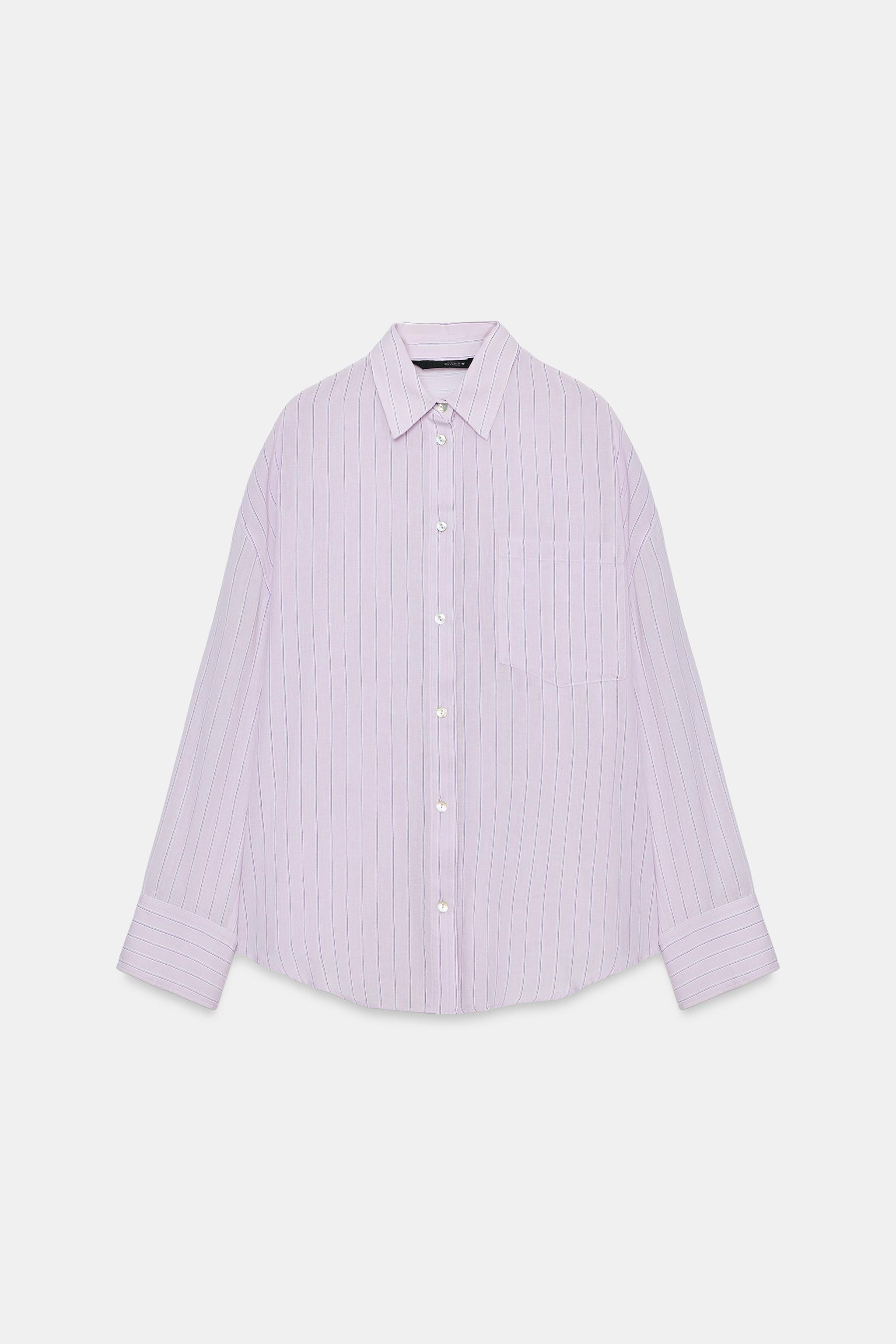 OVERSIZE GAUZE SHIRT WITH POCKET | Zara UK