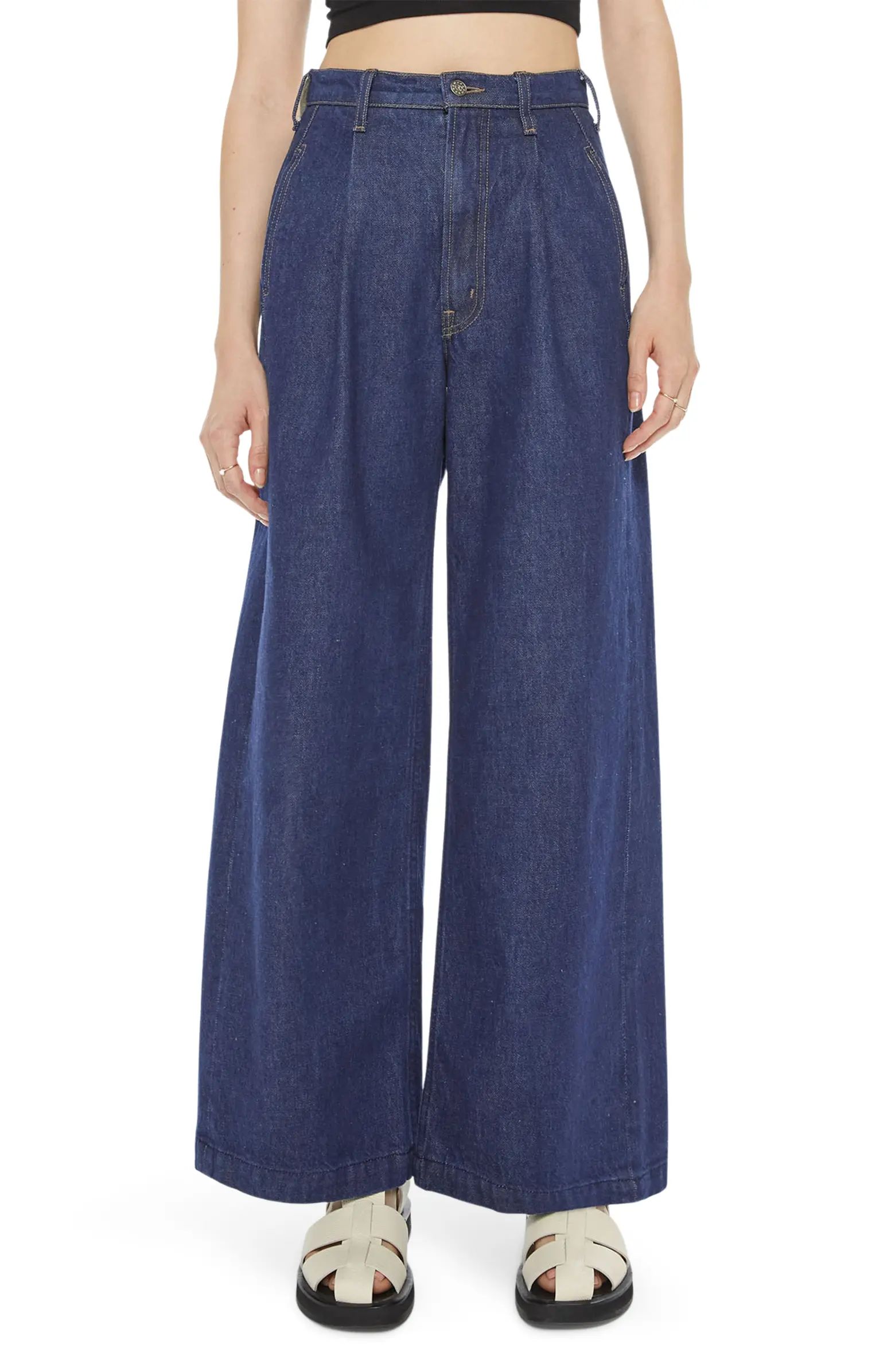 MOTHER SNACKS! Push Pop Pleated High Waist Wide Leg Jeans | Nordstrom | Nordstrom