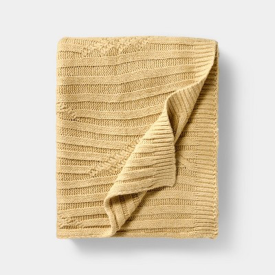 Tan Cable Rib Throw - 50 x 60" - Threshold designed with Studio McGee | Target