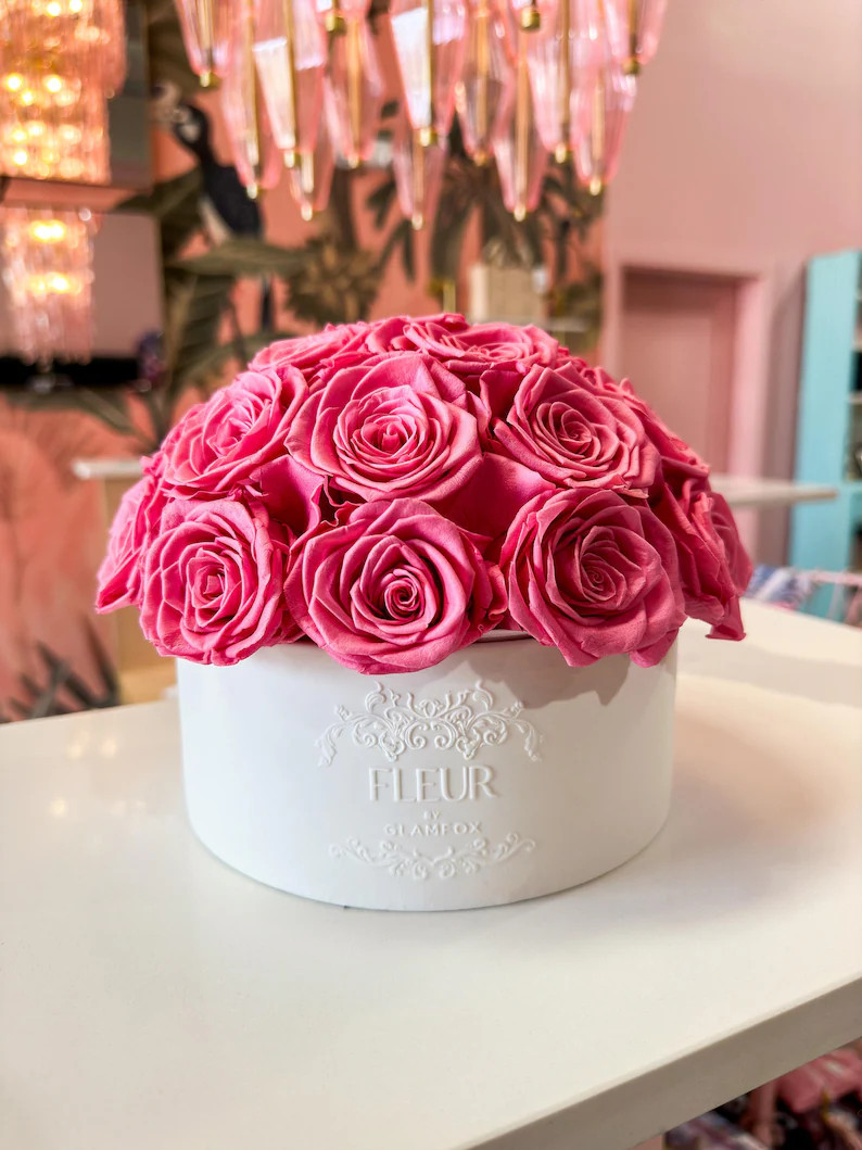 Luxury Preserved Roses in Vase \u2013 25 Forever Rose Arrangement \u2013 Long Lasting 3+ Years \u... | Etsy (Global)