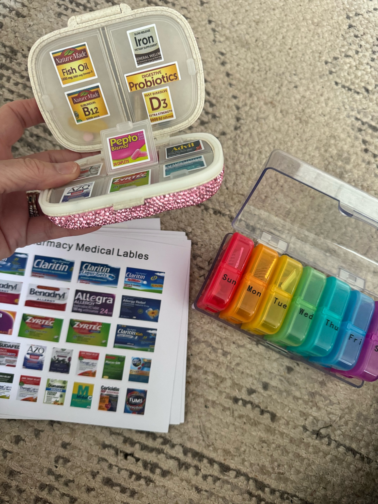 My travel must haves pill/supplement containers and labels 
