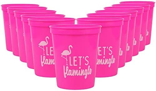 Let's Flamingle! Set of 12 Pink or White 16oz Stadium Cups, Flamingo Party Supplies Perfect for B... | Amazon (US)