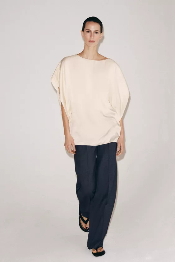 ZW COLLECTION FLOWY SHORT SLEEVE TOP | Zara US