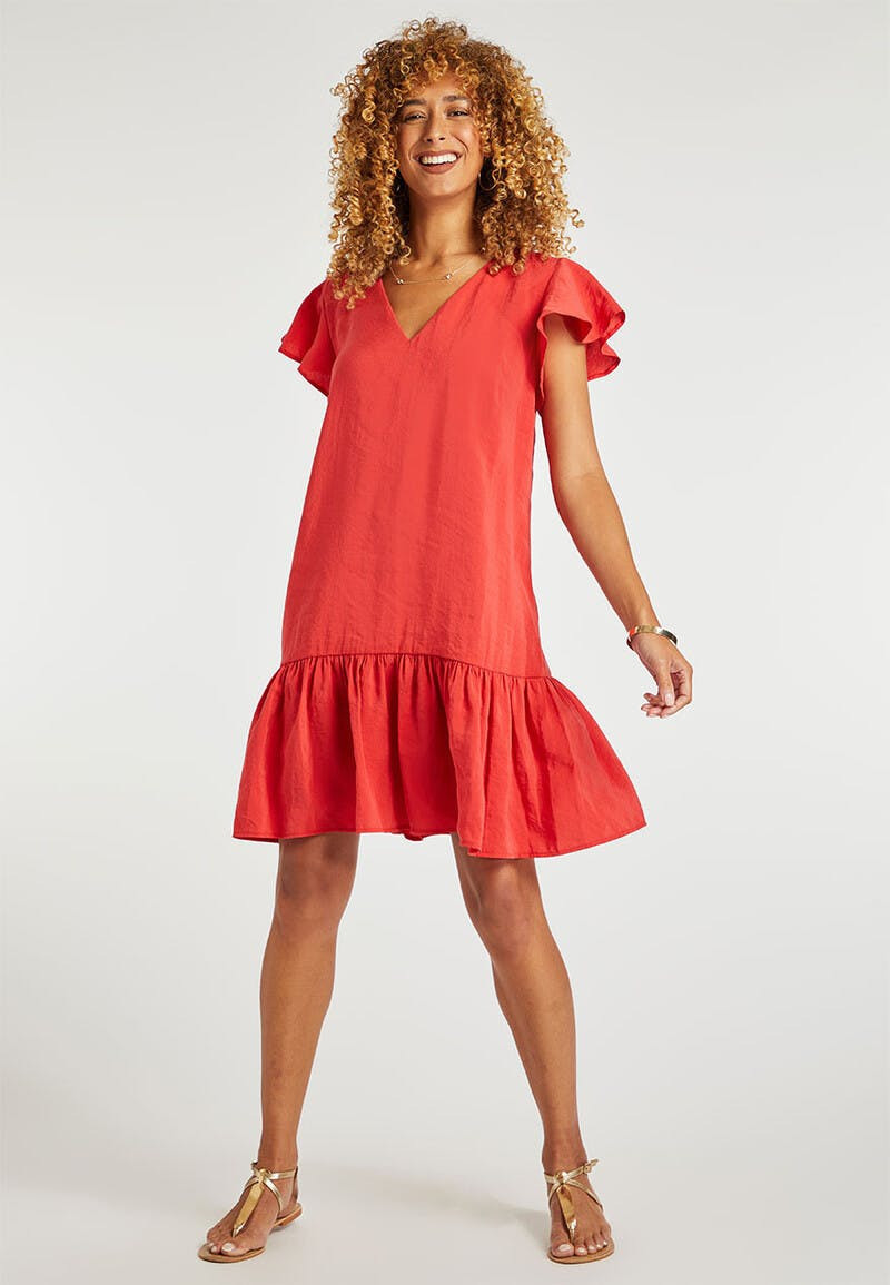 Womens Pink Peplum Hem Dress | Peacocks
