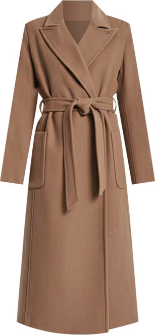 Women's Notch Collar Belted Wrap Coat | Macy's