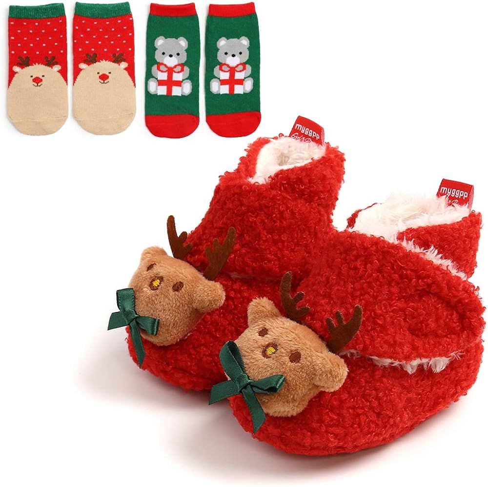 Ohwawadi Infant Baby Slippers Girls Boys Booties Warm Baby Socks Shoes Newborn Crib Shoes Baby Fo... | Amazon (US)