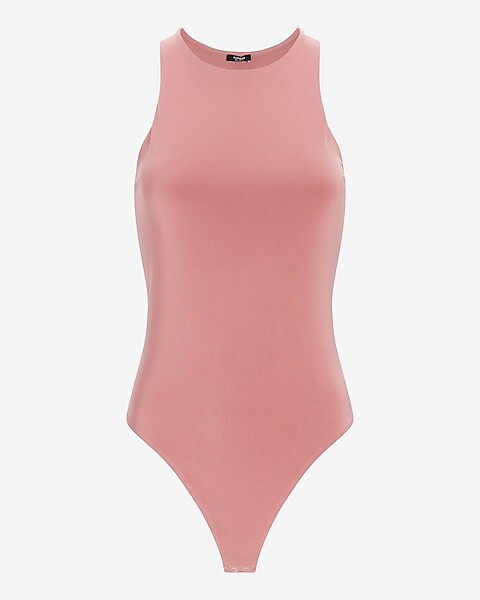 Body Contour Double Layer High Neck Thong Bodysuit | Express