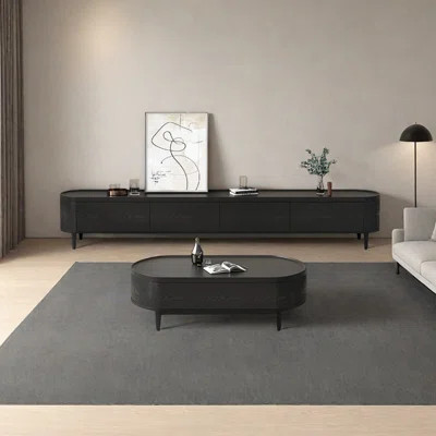 Light luxury black fashion TV cabinet coffee table | Wayfair North America