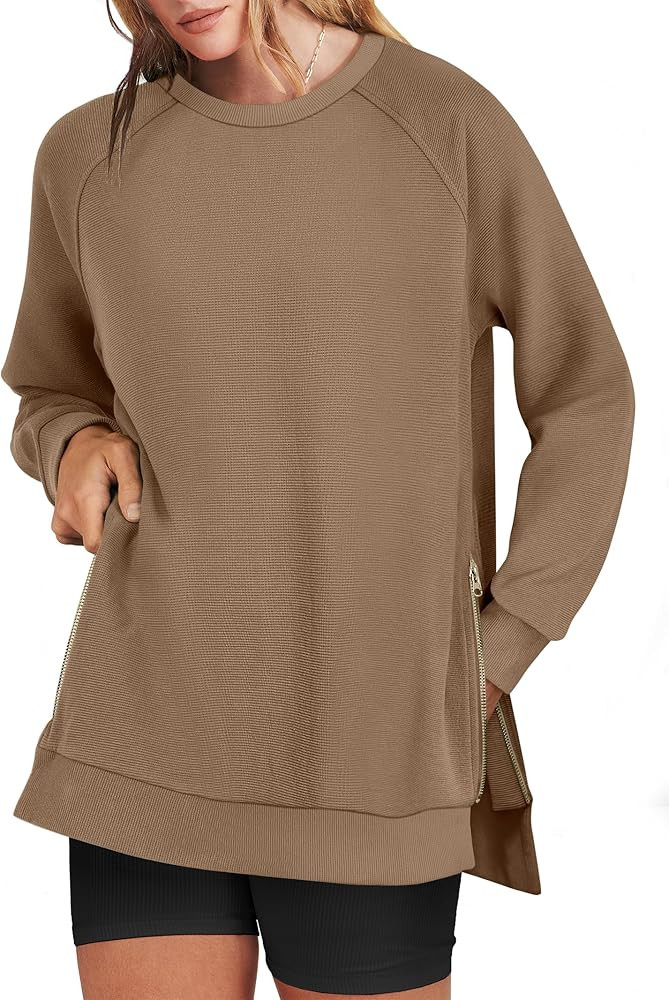 ANRABESS Women's Oversized Crewneck Tunic Sweatshirt | Amazon (US)