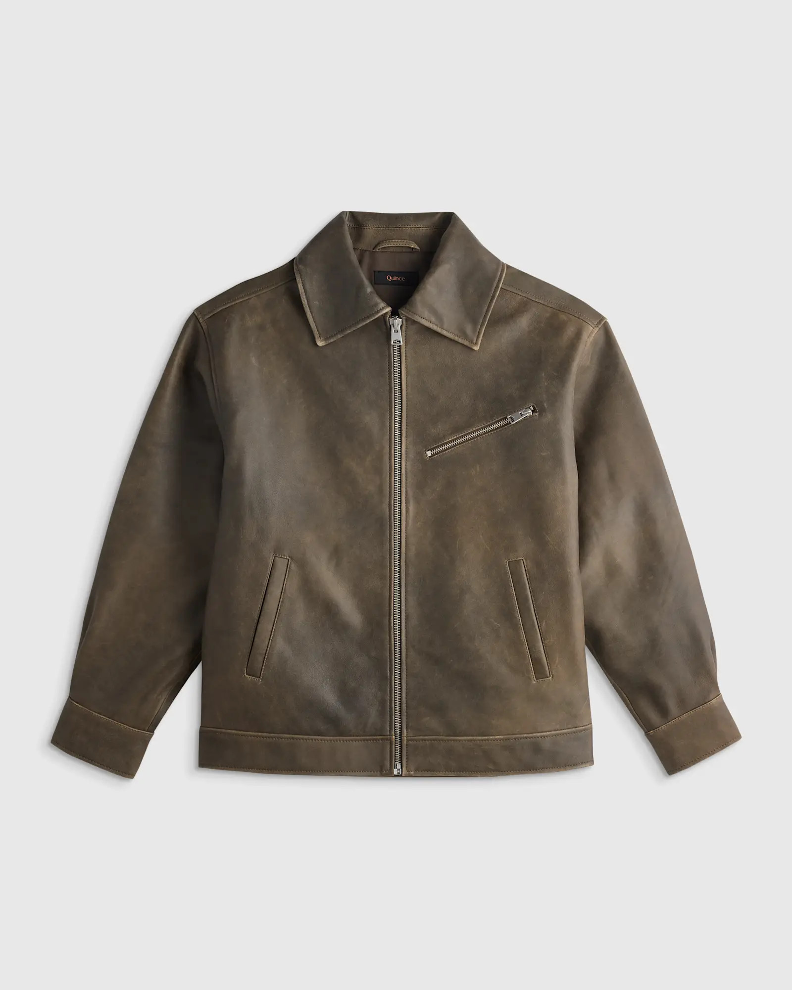 100% Leather Oversized Bomber Jacket | Quince