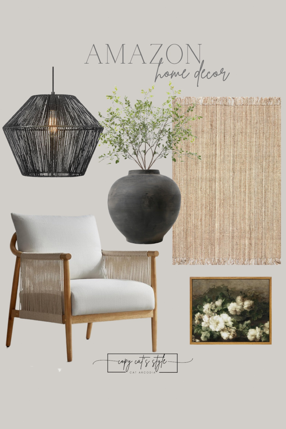 Amazon Home Decor
Lighting, vase, rug, framed art, chair, living room, faux greenery, neutral home decor

#LTKstyletip #LTKhome