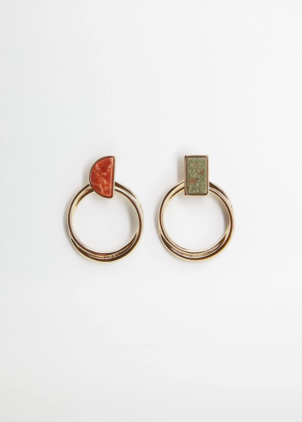 Stone hoop earrings | MANGO (US)