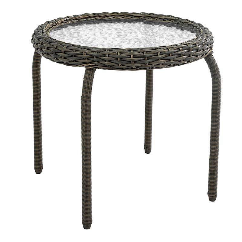 Fairview Wicker Patio Side Table, Brown | At Home