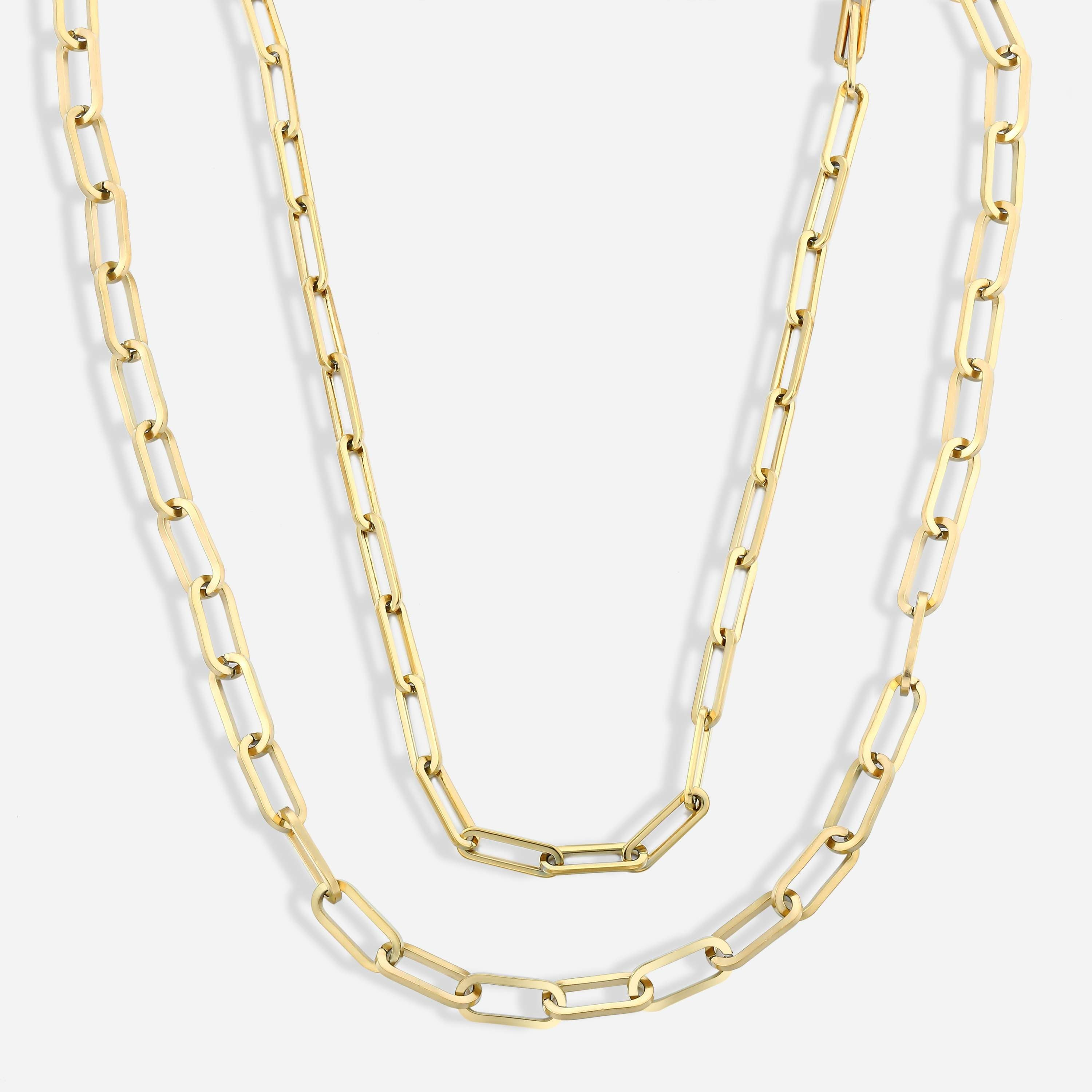 Alessia Layered Paperclip Link Necklace | Victoria Emerson