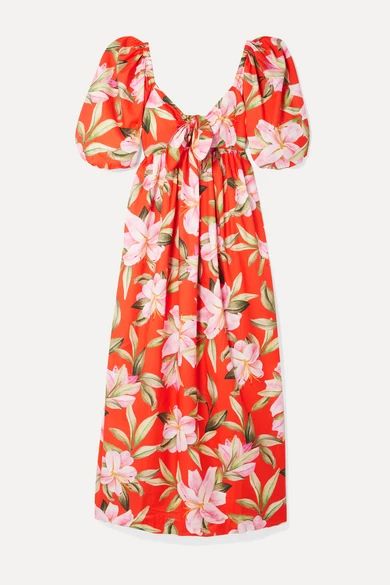 + NET SUSTAIN Violet tie-front floral-print organic cotton-voile maxi dress | NET-A-PORTER (US)