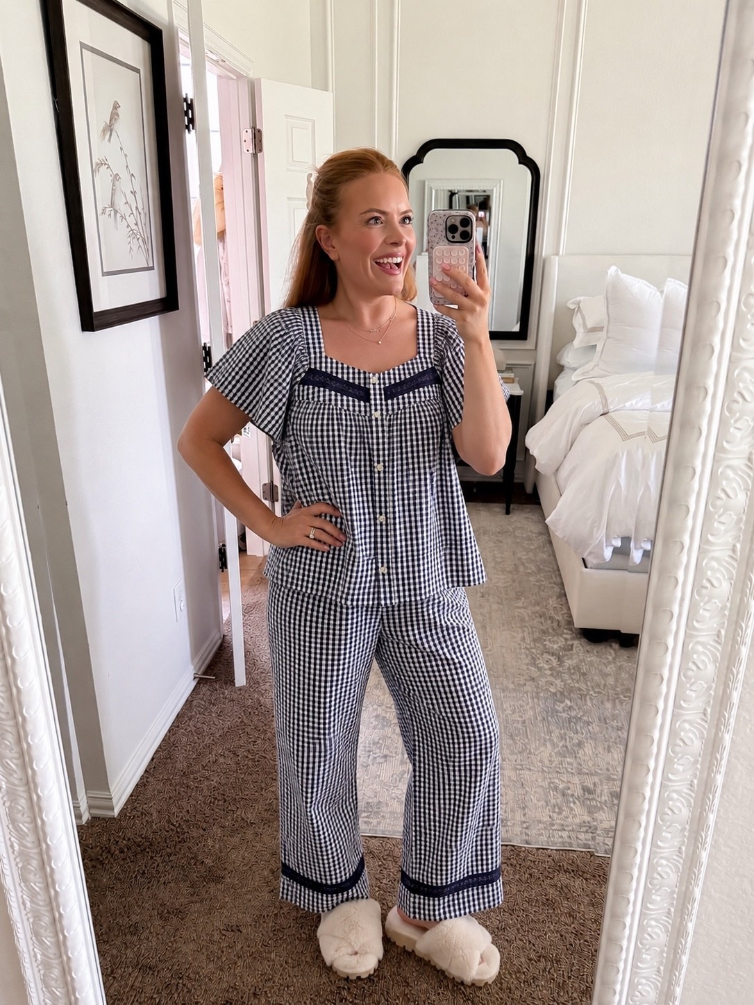 These Nordstrom Anniversary Sale pajamas are one of those purchases you’ll look forward to putting on every night. 🤍 The gingham print is timeless, the cotton fabric is lightweight and breathable, and the lace detailing makes them feel extra special. I paired them with my favorite cozy slippers that are unbelievably soft and perfect for slow mornings, coffee on the patio, or winding down after a long day.

If you’ve been wanting to refresh your sleepwear, this is the set I’d grab while it’s on sale because it won’t stay in stock for long.

#NordstromAnniversarySale #NSale #CozyStyle #PajamaStyle #NordstromFinds #HomeStyle
