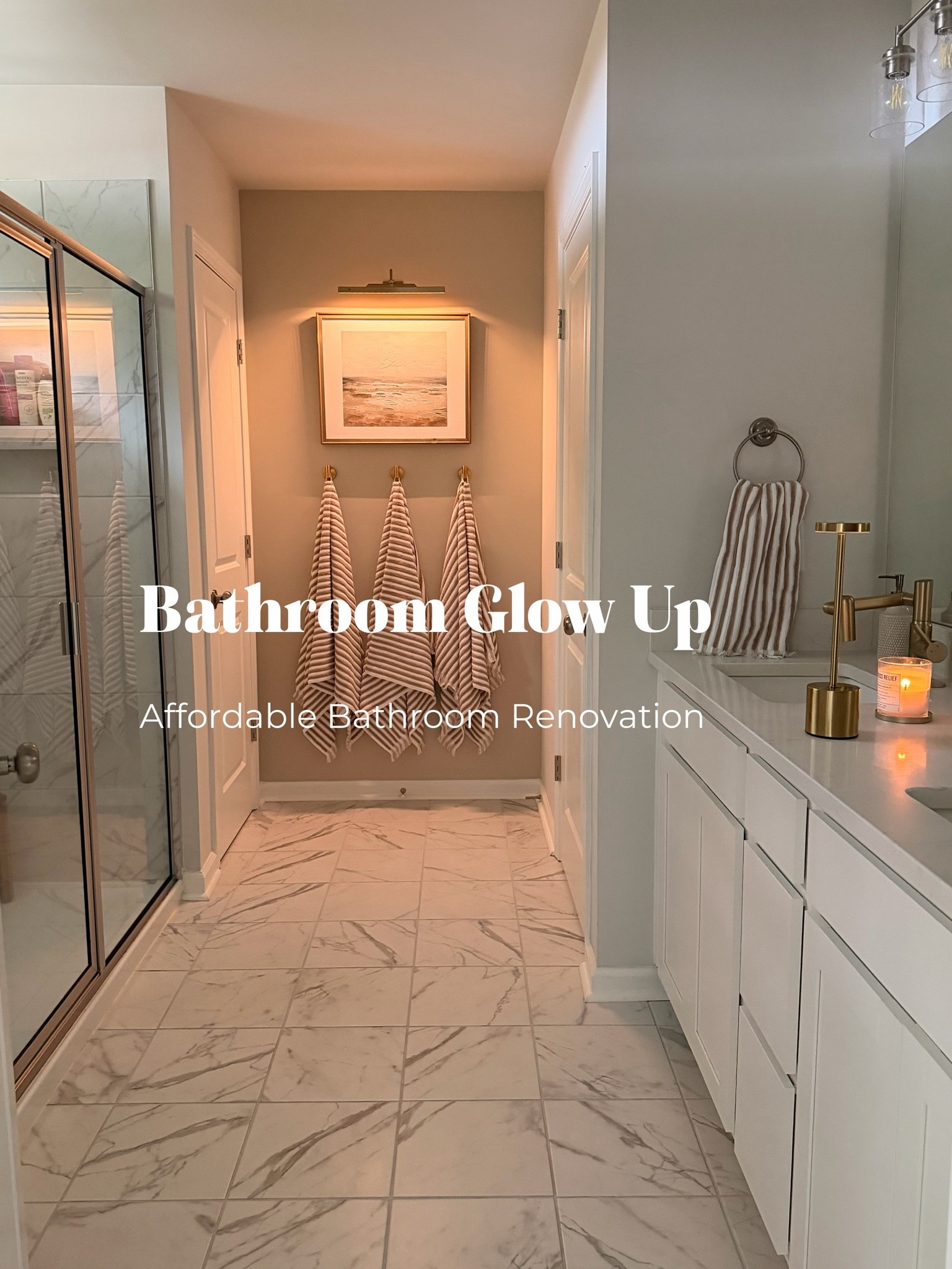 Affordable bathroom renovation 🫧🛁🖼️✨

A little paint, new towel hooks, wall art, and a rechargeable picture light completely transformed this space—for under $100. 🤍

#BathroomMakeover #NeutralHome #BathroomDecor #AccessibleBeige #HomeTransformation #LuxuryOnABudget

#LTKHome #LTKdayinmylife #LTKstorytime