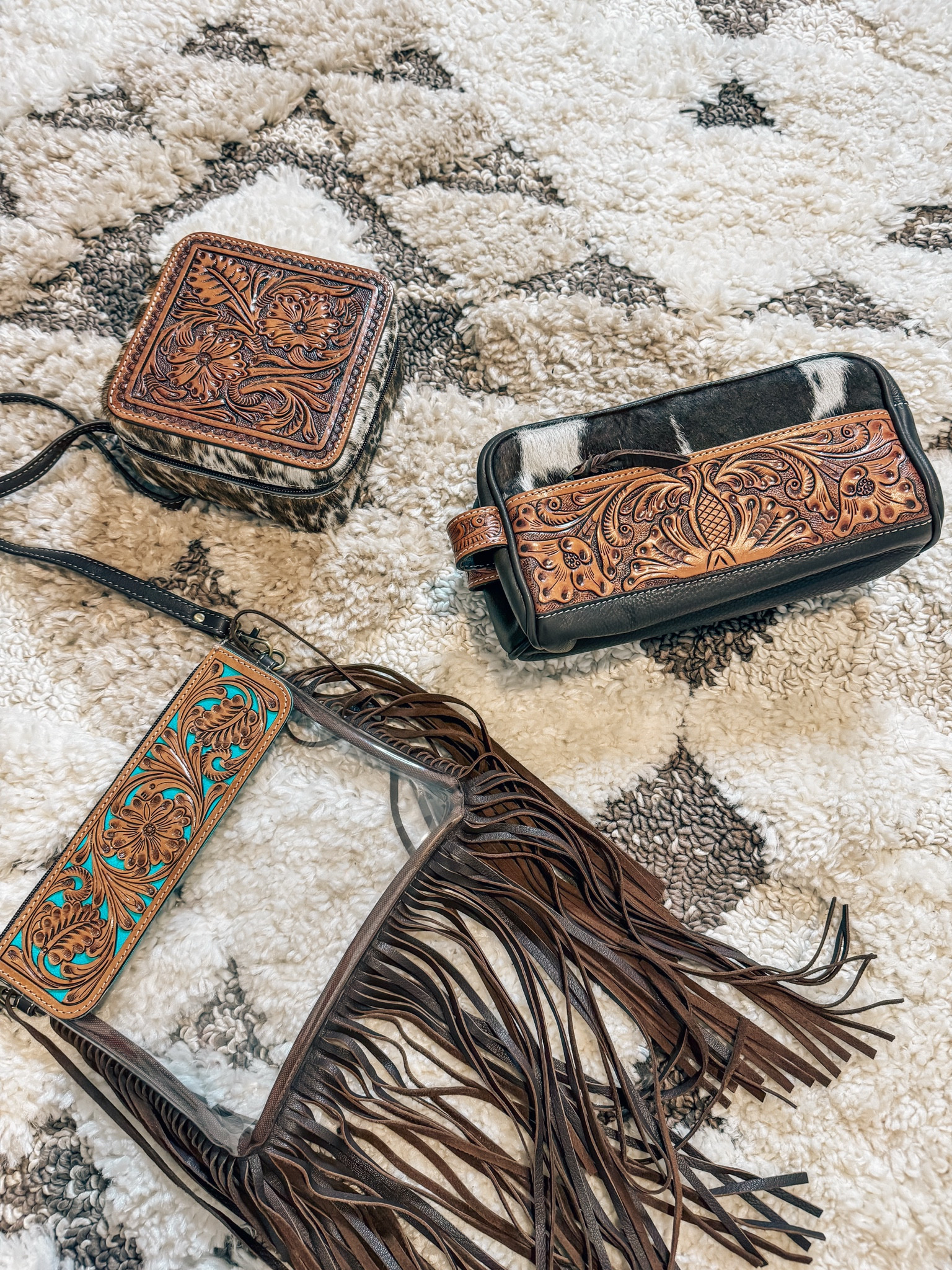 Western Friend Stadium, clear bag western leather, toiletry bag, jewelry holder

#LTKStyleTip #LTKTravel #LTKFindsUnder100