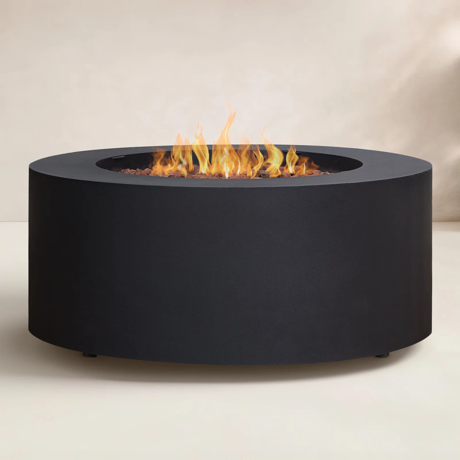 AEGEAN 36" Round Steel Propane or Natural Gas Fire Pit Table by Real Flame | Birch Lane