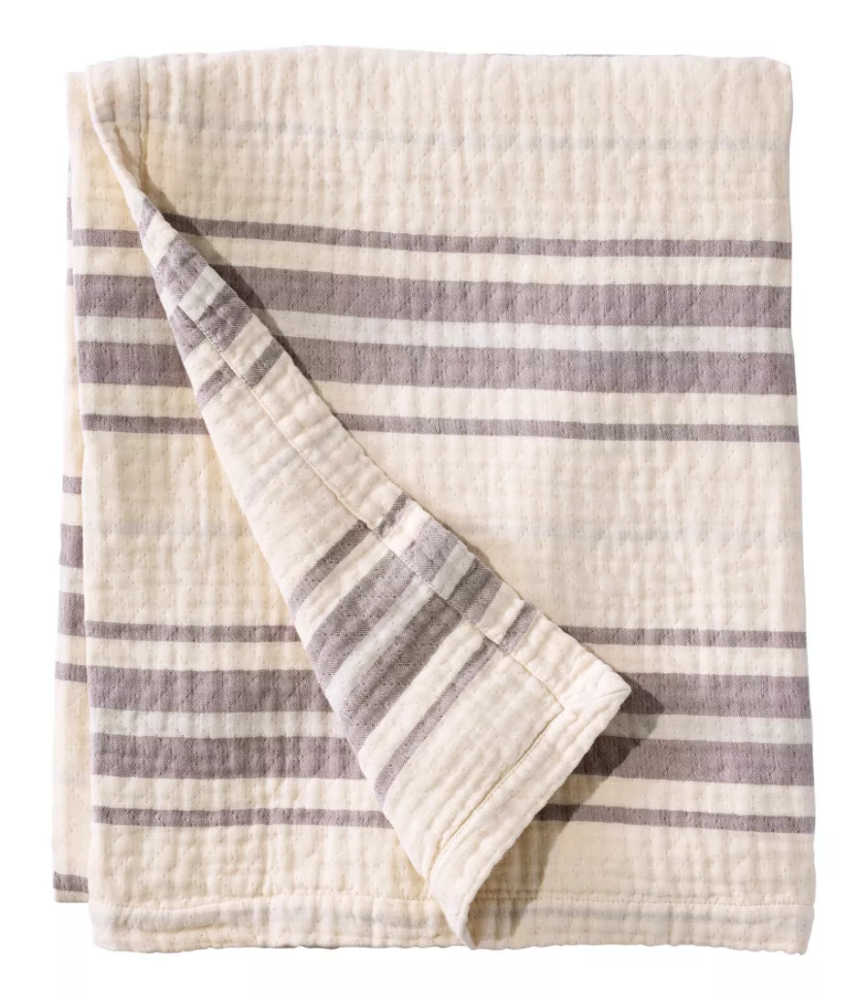Lightweight Cotton Gauze Throw, Stripe | L.L. Bean