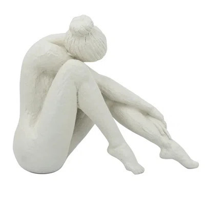People Figurines Sculptures, Seated Stone And Resin Woman Figurine | Wayfair North America