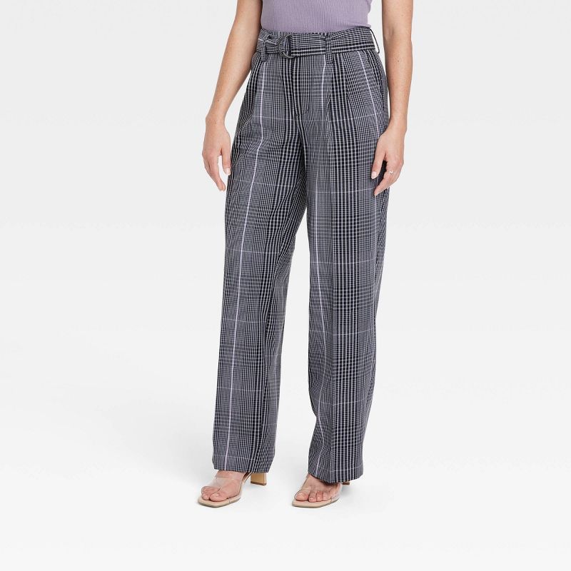 Women's High-Rise Relaxed Fit Straight Belted Trousers - A New Day™ | Target