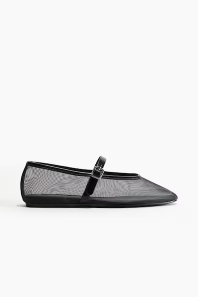 H & M - Mesh Mary Jane Flats - Black | H&M (US + CA)
