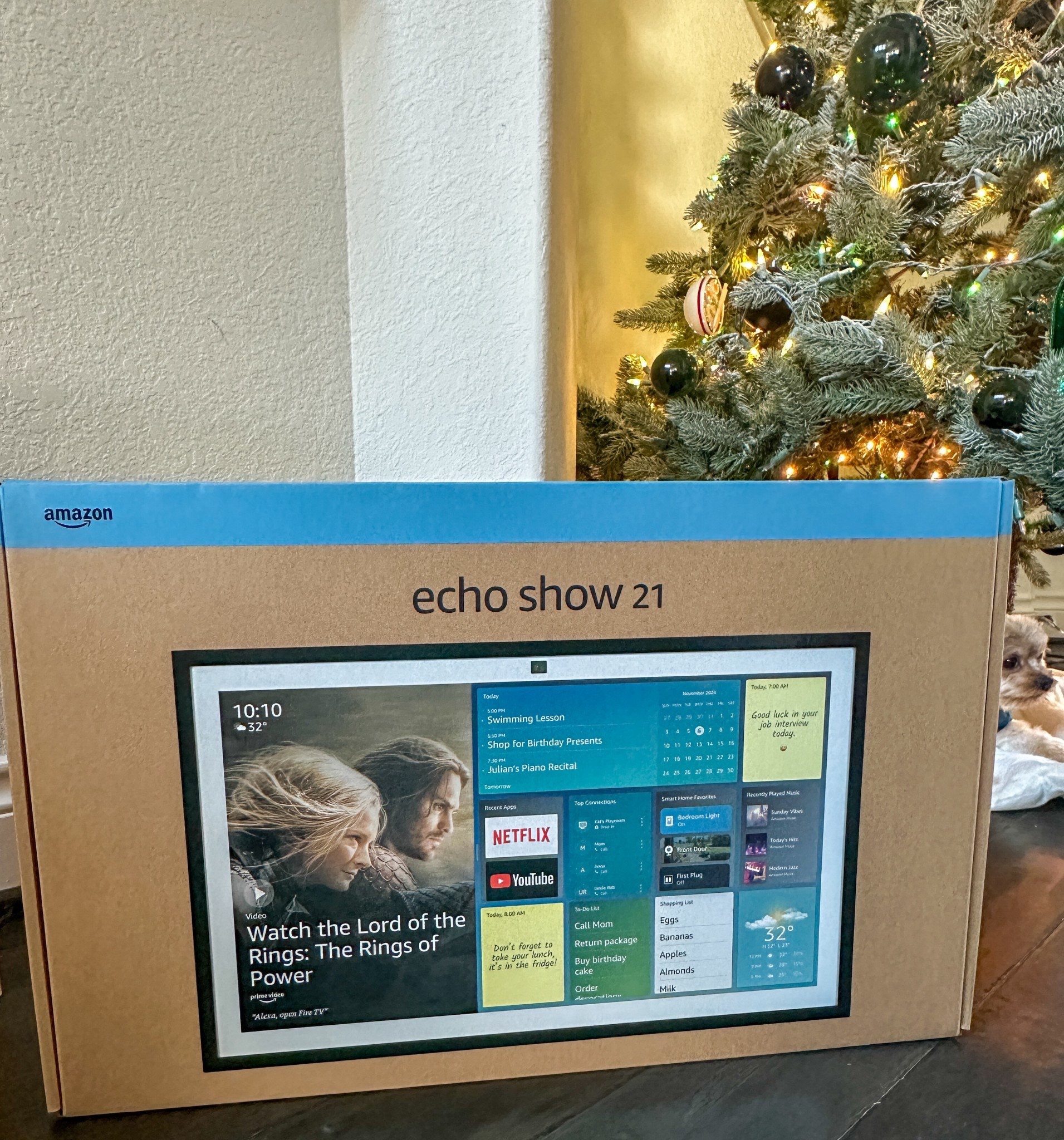 I’ve wanted to organize our schedule digitally so we added this Amazon Echo Show 21). Full HD 21" kitchen hub for home organization, with built-in Fire TV and Alexa+ and so much more! #amazonechoshow #echoshow #alexa+ #tech 