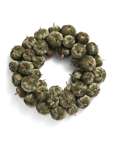 18in Velvet Pumpkin Wreath | TJ Maxx