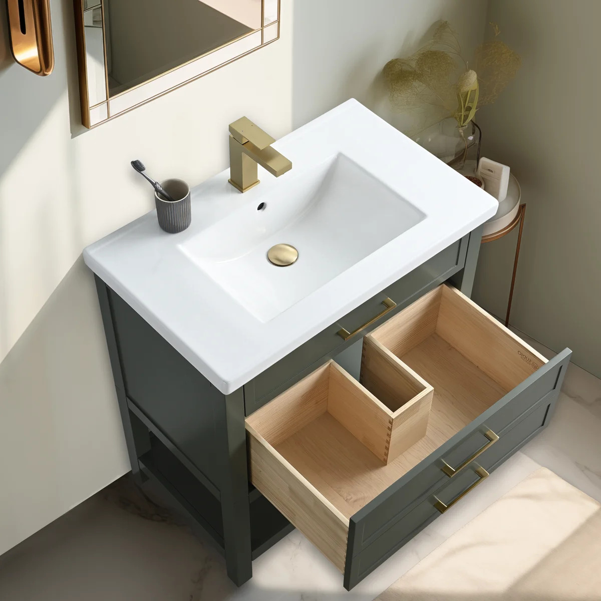 Vicini 30'' Single Vanity with Ceramic Top | Wayfair North America