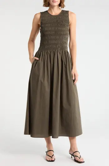 rag & bone Lane Sleeveless Smocked Cotton Maxi Dress | Nordstromrack | Nordstrom Rack