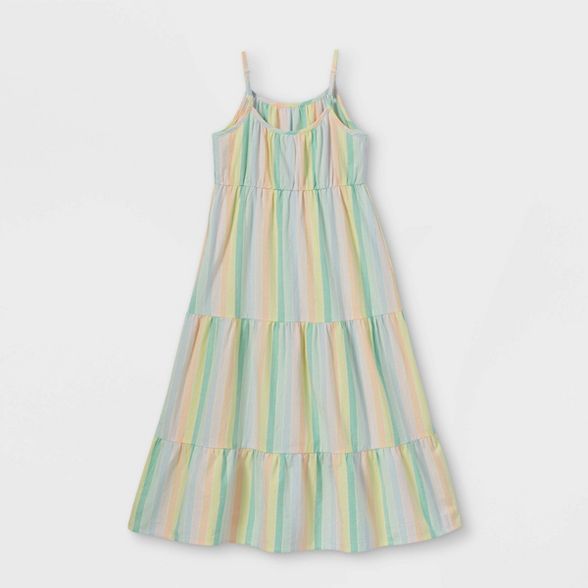 Girls' Tiered Sleeveless Woven Maxi Dress - Cat & Jack™ | Target