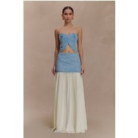 Tully Chiffon Denim Maxi Skirt / 80'S Blue | MESHKI | XS | MESHKI US