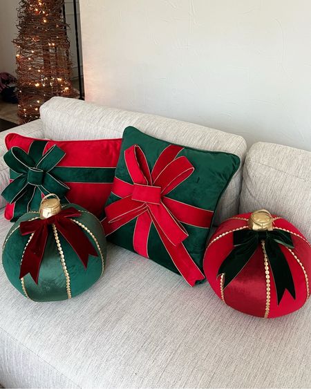 Christmas pillows. Holiday throw pillows. Ornament pillow. Present pillow 

#LTKHoliday #LTKSeasonal #LTKhome
