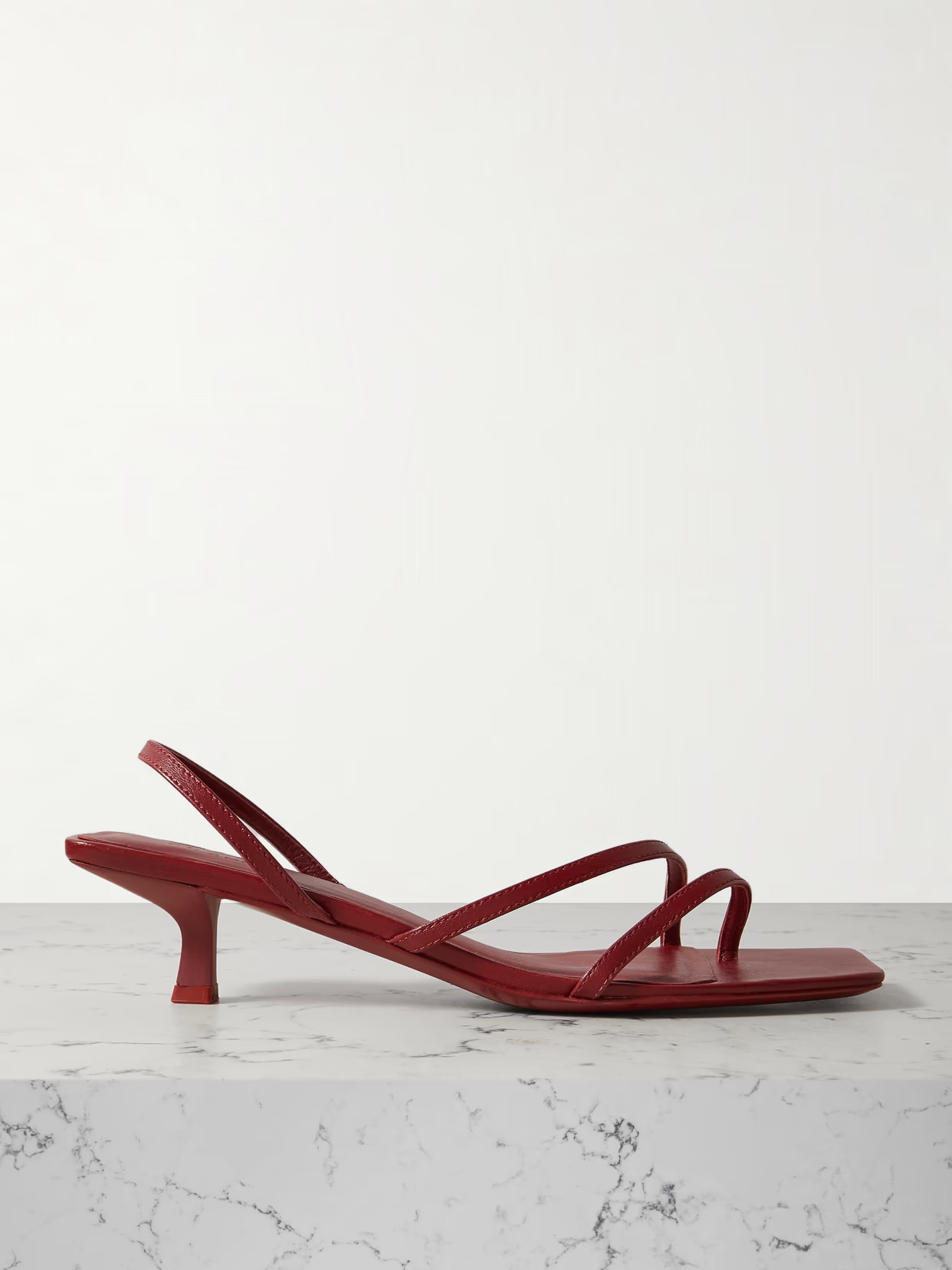ST. AGNI - Pina Leather Slingback Sandals - Red | NET-A-PORTER (US)