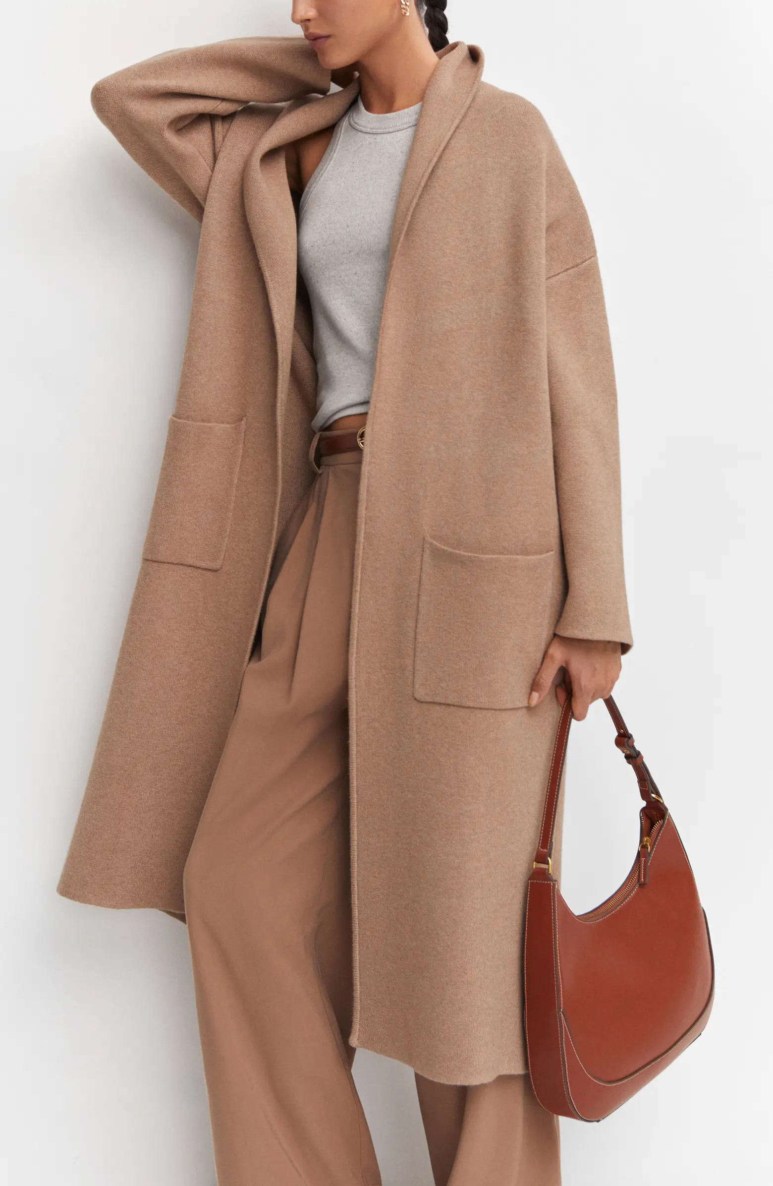MANGO Oversize Knit Coat | Nordstrom | Nordstrom