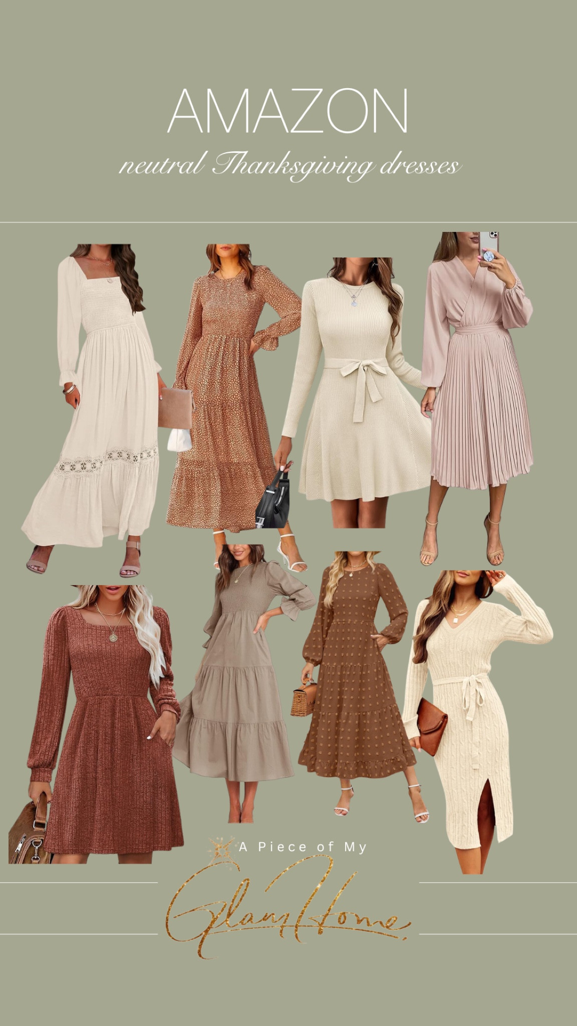 Amazon neutral Thanksgiving dresses

#neutraldress #thanksgivingoutfit #holidaydress #fallfashion #neutrals #amazonfashion 

#LTKStyleTip #LTKHoliday #LTKSeasonal