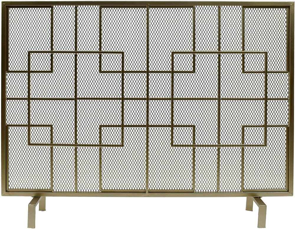 Christopher Knight Home Dorothy Modern Single Panel Iron Firescreen, Gold Finish | Amazon (US)
