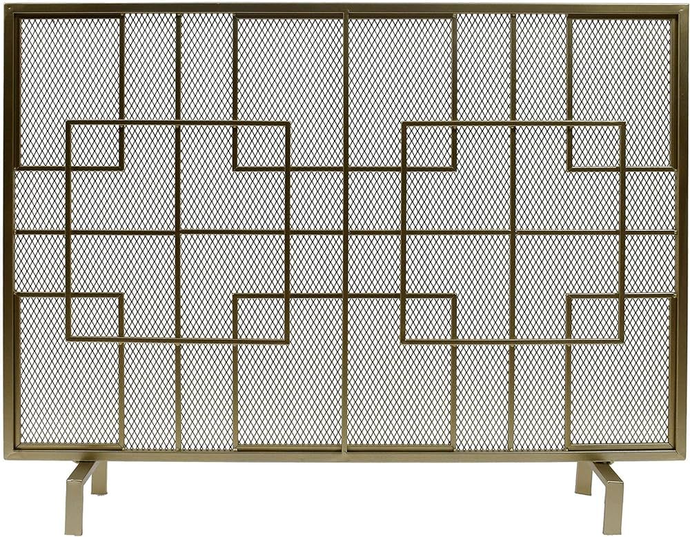 Christopher Knight Home Dorothy Modern Single Panel Iron Firescreen, Gold Finish | Amazon (US)