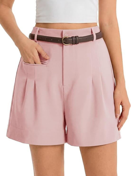 Cicy Bell Dress Shorts for Women High Waisted Dressy Casual Shorts Wide Leg Business Work Pleated... | Amazon (US)