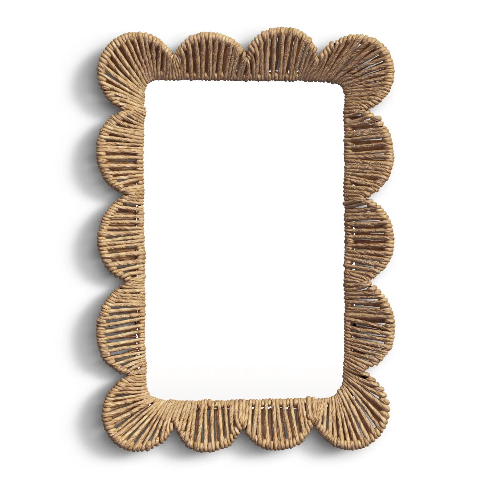 Nicholas Jute Framed Wall Mounted Accent Mirror in Natural Rattan | Wayfair North America