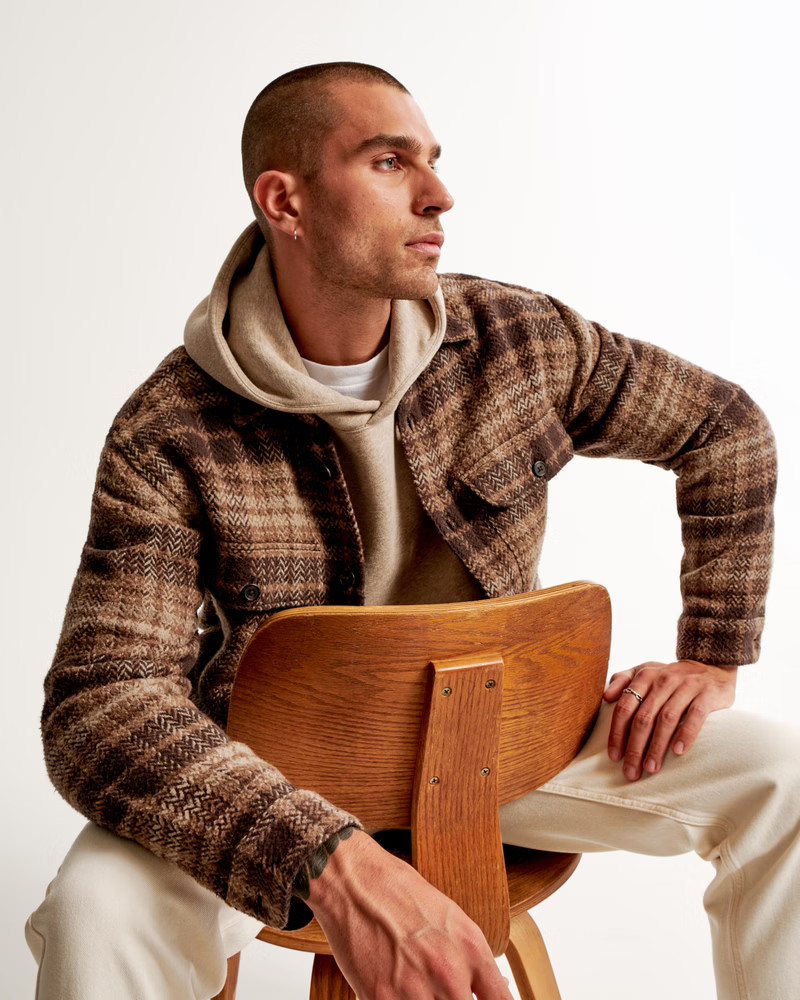 Heavyweight Flannel Shirt Jacket | Abercrombie & Fitch (US)