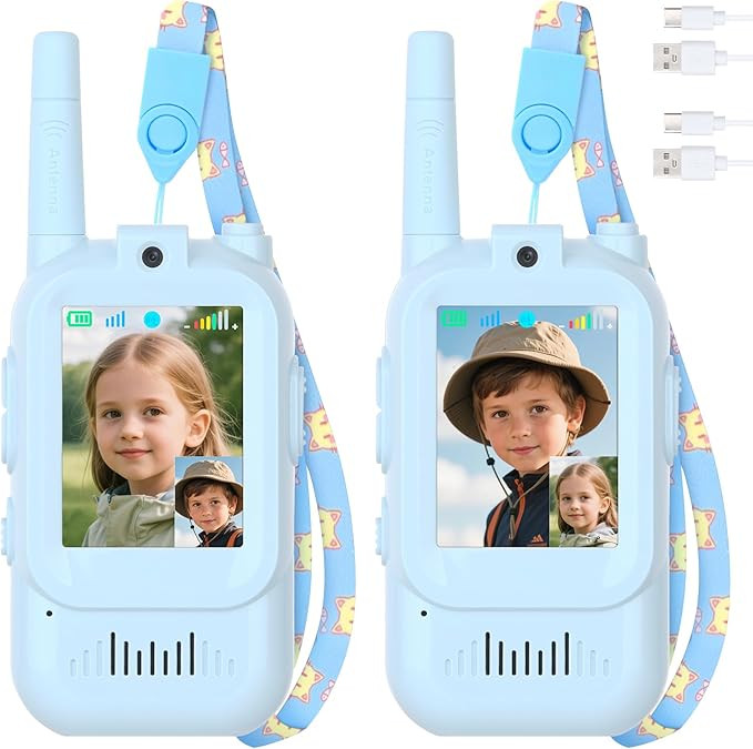 Mafiti Toys for 3 4 5 6 7 8 Year Old Boys Girls Mini Video Walkie Talkies for Kids 2 Pack Recharg... | Amazon (US)