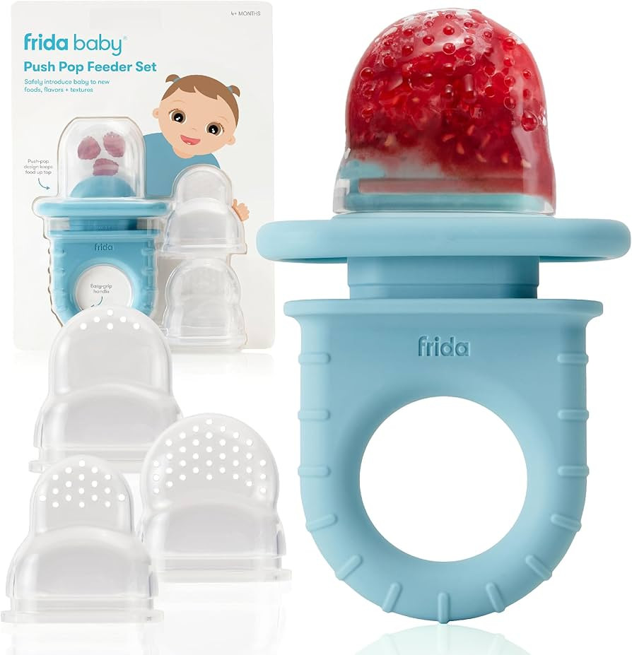 Frida Baby Push Pop Feeder, Baby Fruit Food Feeder to Safely Introduce New Foods, Fresh + Frozen,... | Amazon (US)