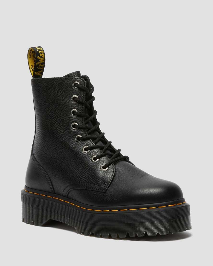 Dr. Martens, Jadon Pisa Leather Platform Boots in Black, Size M 10/W 11 | Dr. Martens