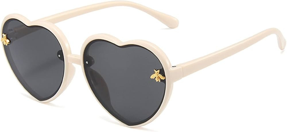 WZWLKJ Heart Shaped Bee Cute Fashion Sunglasses for kids UV 400 Protection Outdoor Beach Holiday | Amazon (US)