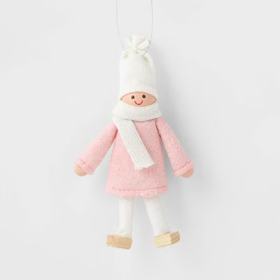 Kid with White Hat Pink Sweater Christmas Tree Ornament - Wondershop™ | Target
